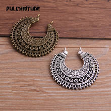 4pcs 37*38mm Two Color Zinc Alloy Necklace Charm Jewelry DIY Hollow Moon Connector Pendant Necklace 2024 - buy cheap