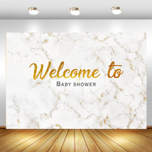 MOCSICKA Welcome to Baby Shower Backdrops White Marble Baby Shower Party Dessert Table Decorations Photography Background 2024 - buy cheap