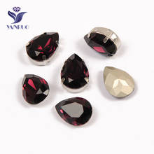 YANRUO 4320 Drop Amethyst Glass Rhinestones Sewd Rhinestones DIY Craft Sew On Gems For Jewelry Making 2024 - buy cheap