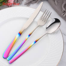 3PCS Gold Portable Dinner Use Cutlery Stainless Steel Table Knife S poon Fork Set Food Dinnerware Tableware Sets Gift Supplies 2024 - buy cheap