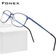 FONEX-Montura de gafas cuadradas de titanio puro para hombre y mujer, gafas graduadas, lentes ópticas coreanas Vintage, novedad de 2020 2024 - compra barato