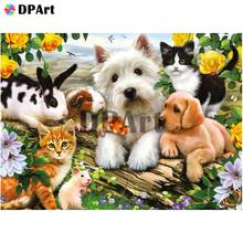 Алмазная картина 5D полностью квадратная/круглая дрель собака кролик Кошка Daimond Стразы вышивка крестиком Мозаика Pic M750 2024 - купить недорого