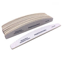 5PCS Professional Strong Sanpaper Nail File 100/180 Grit Wooden Moon Sanding Board Block Files Manicure Grey Boat Nail Care Tool 2024 - buy cheap
