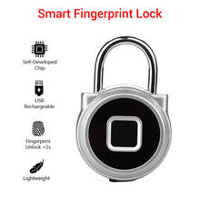 Smart Fingerprint Lock Keyless USB Rechargeable Door Luggage Case Bag Lock Anti-Theft Security Fingerprint Padlock 2024 - buy cheap