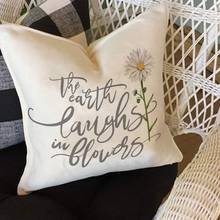 NHBR Summer Decorations Pillow Covers Daisy Quote Floral Pillows Decorative Throw Pillows Spring Summer Farmhouse Decor 2024 - buy cheap