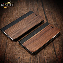 Чехол KISSCASE из бамбукового дерева для iPhone 11 Pro Max 11 Pro 11 Pro 11, кожаный чехол-бумажник для iPhone XR X XS Max 6 7 8 Plus, чехол-книжка 2024 - купить недорого
