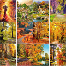 Landscape Tree DIY 5D Diamond Painting Full Round Resin Scenery Villa Diamond Embroidery Cross Stitch Wall Art  Broderie Diamant 2024 - buy cheap