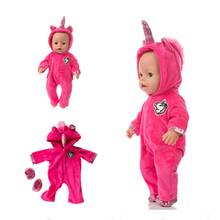 Подходит для 18 дюймов 43 см Кукла Одежда новорожденная кукла Xiwa розовый голубой Единорог котенок Пони аксессуары костюм для ребенка подарок на день рождения 2024 - купить недорого