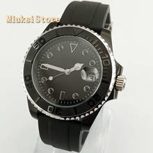 Relógio mecânico de luxo masculino, 40mm, capa preta, moldura cermaic, vidro safira, relógios automáticos para homens 2024 - compre barato