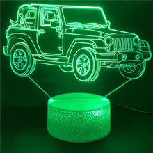 Jeep 3D-luz nocturna Led acrílica que cambia de Color, lámpara de mesa con Control por aplicación, atoesfera, regalo de cumpleaños único para dormitorio de niños 2024 - compra barato