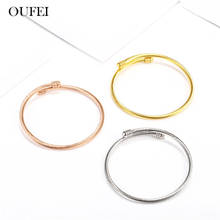 OUFEI-joyería de acero inoxidable para mujer, pulseras personalizadas, brazaletes para mujer, accesorios de joyería de moda de oro rosa, brazalete 2024 - compra barato