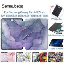 Sanmubaba, чехол для планшета Samsung Galaxy Tab A 9,7 дюйма, Магнитный флип-чехол из искусственной кожи с подставкой, умный чехол для телефона T555 P550 P555 2024 - купить недорого