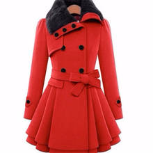 Winter Coat Women Fur Collar Woolen Coat Thick Warm Woman Winter Coats And Jackets Sashes Wool Coat Women Long  Plus Size Coats 2024 - buy cheap