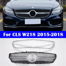Автомобильная средняя решетка для Mercedes-Benz CLS W218 2015-2018 передняя решетка Diamond GT style CLS260 CLS300 CLS320 CLS350 CLS400 2024 - купить недорого