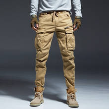 Мужские брюки-карго в стиле милитари, повседневные длинные уличные брюки с большим карманом, большие размеры 2XL 2024 - купить недорого