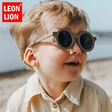 Leonlion-óculos de sol redondo infantil, 2021, óculos escuros para meninas, personalidade do bebê, anti-uv, colorido, atacado 2024 - compre barato