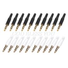 10pcs New 3.5mm Stereo Headset Plug Jack Outlet 2.5mm 4 Pole 3.5 Audio Plug Jack Adaptor Connector For Iphone White And Black 2024 - buy cheap