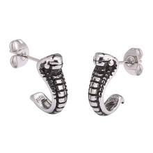 Punk Rock Snake Stud Earrings for Women Men Stainless Steel Animal Earrings Unisex Jewelry Fashion Accessories Gift SP0683 2024 - buy cheap