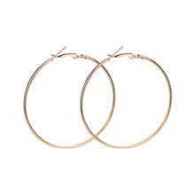 40mm 60mm 70mm 80mm Exaggerate Big Smooth Circle Hoop Earrings Brincos Simple Party Round Loop Earrings for Women Jewelry 2024 - buy cheap