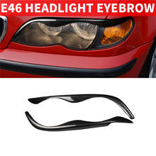 2PCS Car Styling Real Carbon Fiber Headlight Eyebrow Eyelids For BMW E46 323i 328i 325i 330i Trim Cover Sticker 1999-2004 Parts 2024 - buy cheap