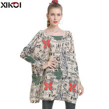 Xikoi inverno oversized suéteres para mulher quente longo pulôver vestidos de moda carta impressão jumper malha blusas puxar femme 2024 - compre barato