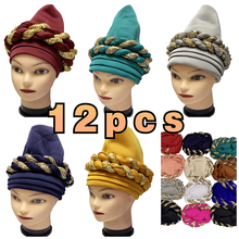 Turbante elegante de alta calidad para mujer, gorro con cuentas para la India, bufanda, diadema para la cabeza, accesorios para el cabello para niña 2024 - compra barato