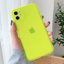 Цветной флуоресцентный чехол для телефона iPhone 11 Pro XR XS Max 7 8 Plus SE 2020, Защитные чехлы для камеры, прозрачный мягкий чехол из ТПУ 2024 - купить недорого
