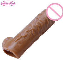 Man Nuo Realistic Penis Condom Silicone Extension Reusable Penis Sleeve Extender Sex Toy for Men Cock Enlarger Condom Time Delay 2024 - buy cheap