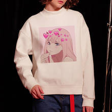 Darling In The Franxx Kawaii Anime Funny Japanese Cute Cartoon Print Women Streetwear Loose Chic Hip Hop Warm Hooded Sweatshirt 2024 - buy cheap