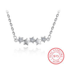 New Fashion 925 Sterling Silver Five Star Zirconia Pendant Necklace For Women choker Chain Necklace Statement Jewelry S-N40 2024 - buy cheap