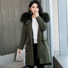 Natural Rabbit Liner Parka Clothes 2020 Winter Jacket Women Raccoon Fur Collar Long Coat Female Overcoat MY 2024 - buy cheap