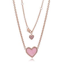 CKK Pink Swirl Heart Necklace Choker Pendant Colgantes Chakra Collares Pingente 925 Sterling Silver Women Jewelry 2024 - buy cheap