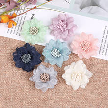 10pcs Chiffon Artificial Flower Handmade DIY Fabric Flowers for Wedding Party Craft Home DIY Decoration 2024 - compre barato