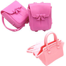 NK 4 Pcs/Set Doll Cute Mini Plastic 2 Pcs Backpack Schoolbag+2 Pcs Handbag for Barbie Accessories Kids Toys Gift DZ 2024 - buy cheap