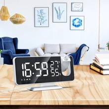 Smart LED Electric Digital Alarm Clock Radio Projection Temperature Humidity Mirror Clock Hygrometer Thermometer Home Electronic 2024 - buy cheap