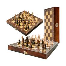 Chess set foldable Luxury Wooden Checkers Medieval High Quality Chessboard Board Game Figure Sets 2024 - buy cheap