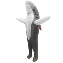 Grey Adult Sea Animal Shark Inflated Garment Halloween Cosplay Costume Stand Full Body Jumpsuit Party Role Play Disfraz for Men 2024 - buy cheap