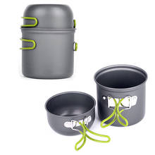 Ultralight Portable Outdoor Camping Picnic Pot Tableware Cookware Pan Set For 1-2persons Noodles Aluminum Folding Pot Easy Carry 2024 - buy cheap