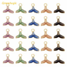 5pcs Alloy Enamel Mermaid Tail Pendant Gold Tone Charms Blue Green For Necklace Bracelet  Jewelry Earrings DIY Findings 2024 - buy cheap
