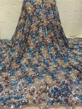 sequins Nigerian french lace fabric with L-59183 Embroidered lace fabric for party dress 2024 - buy cheap