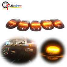 Gtinthebox 5pcs Smoked Lens Cab Roof Clearance Marker Lamps w/Amber Full Strip LED Lights For Chevy Dodge Ford GMC Heavy Trucks 2024 - buy cheap