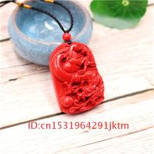 Organic Jewellery Hand Cinnabar Fashion Pendant Gifts Dragon Carved Necklace Men Woman Charm Amulet Chinese Natural Horse Red 2024 - buy cheap