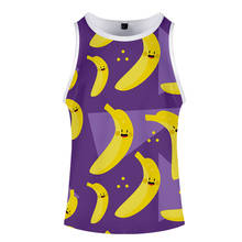 Camiseta sin mangas 3D de fruta y plátano para verano, chaleco de Fitness sin mangas con cuello redondo, informal, Camiseta de algodón de diseño, Camiseta de tirantes 2024 - compra barato