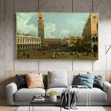 Pintura vintage de tela famosa canaletto arte para parede da sala decoração de casa (sem moldura) 2024 - compre barato