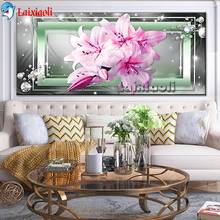 5d Diy Diamond Painting Orchid Pink flower diamond painting cross stitch mosaic embroidery diamond round square for large decor 2024 - buy cheap