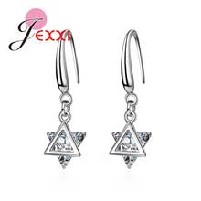 Triangle Double Sided Earrings For Women Shining Crystal Rhinestone 925 Sterling Silver Earrings Korean Style Fashion Jewelry 2024 - buy cheap