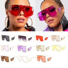 Gafas de sol cuadradas de Metal para mujer, lentes de sol cuadradas de gran tamaño, color rojo y morado, de lujo, sin montura, venta al por mayor 2024 - compra barato