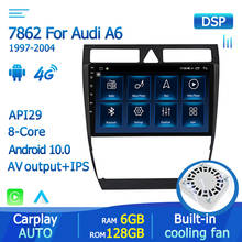 Rádio multimídia para carro, dsp, rds, navegação gps, para audi a6 c5 2003-2012, s6 2 2003-2012, rs6 1 2006-2012, reprodutor de vídeo, android 10, 4g 2024 - compre barato