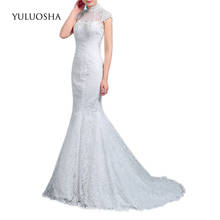 YULUOSHA Sexy Mermaid Wedding Dresses Appliques Lace Sleeveless Floor-Length Royal Wedding Dress Bridal Gown Vestido De Noiva 2024 - buy cheap