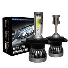 2Pcs mini H7 H4 LED Bulb Car Headlight H11 9005/HB3 Hi-Lo Beam 12000LM Auto Headlamp LEDs 6000K 2024 - buy cheap